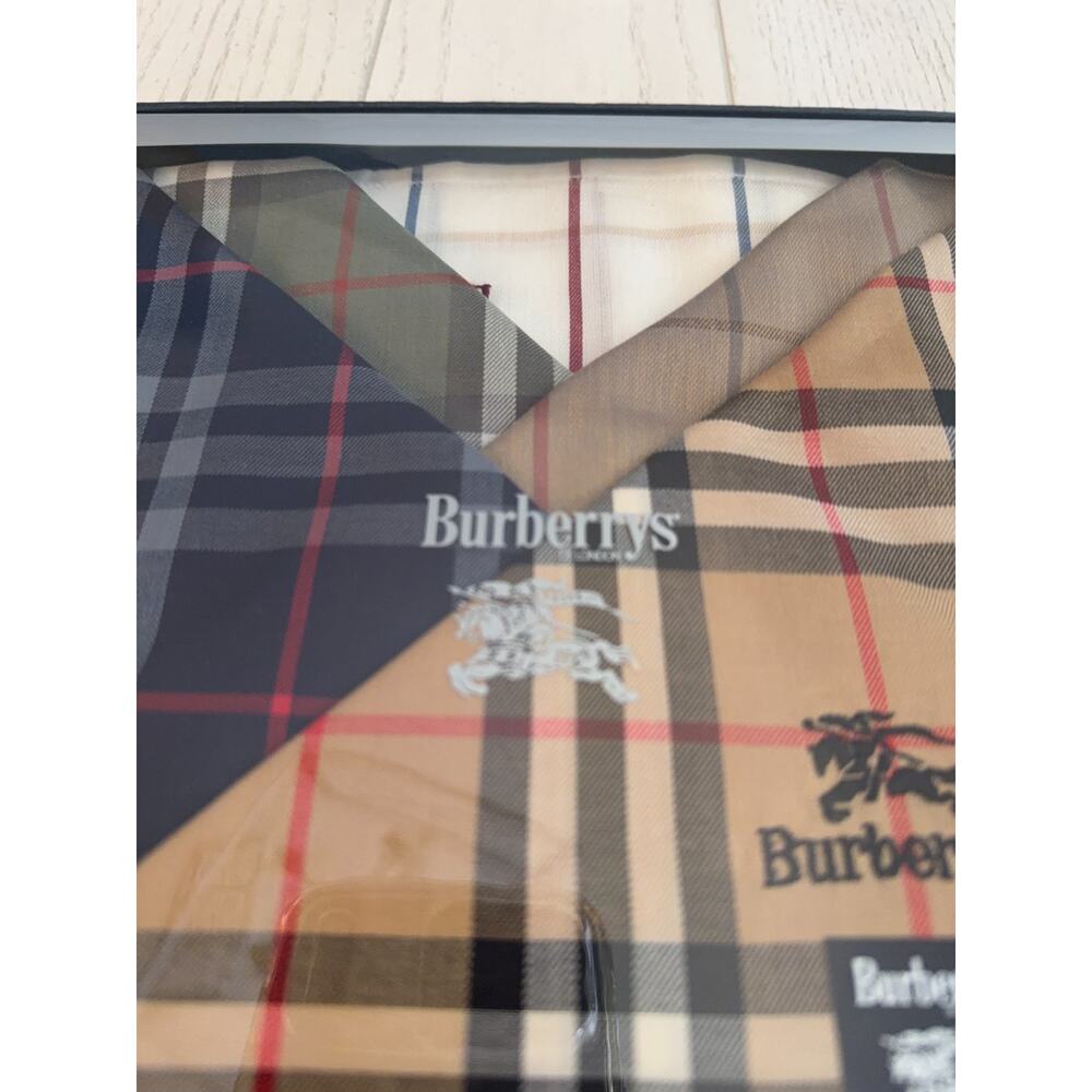 BURBERRY Nova Check Scarf Handkerchief 5 Pack Premium Authentic Gift - Picture 4 of 7